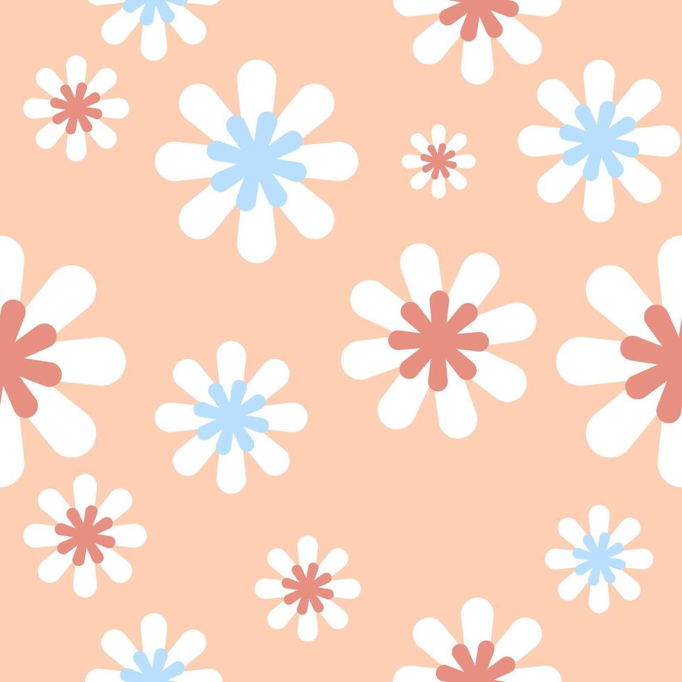A pattern with flowers on an orange background vector
