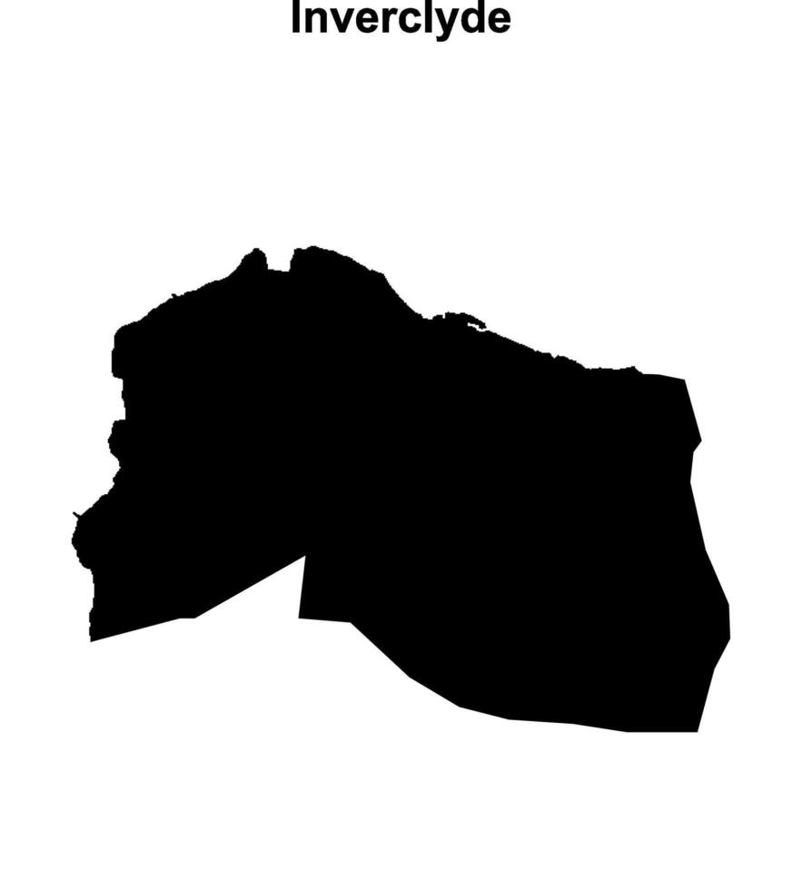 Inverclyde blank outline map vector