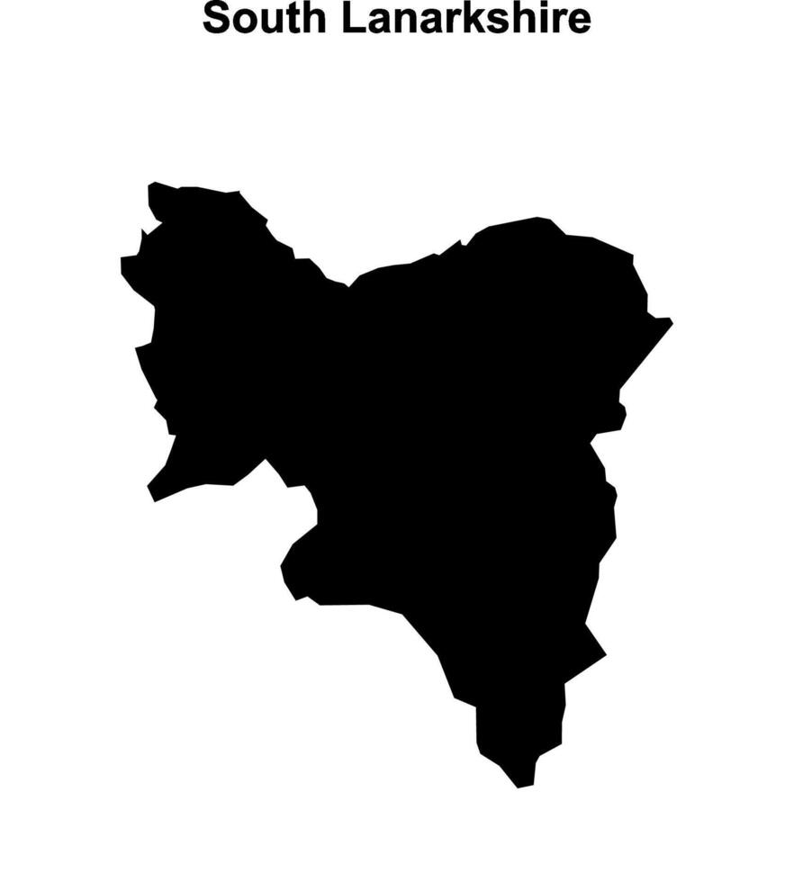 South Lanarkshire blank outline map vector