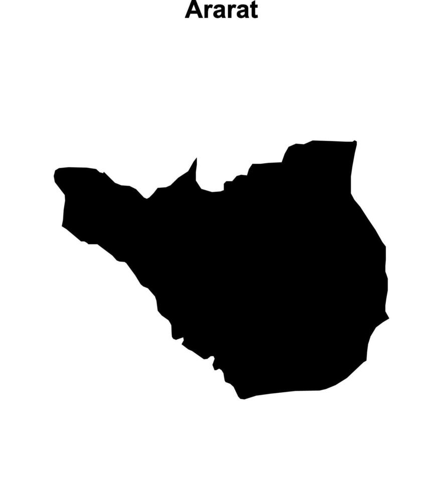 Ararat province blank outline map vector