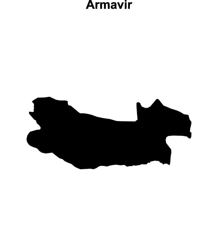 Armavir province blank outline map vector