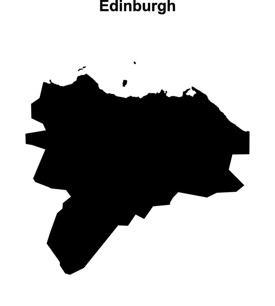 Edinburgh blank outline map vector