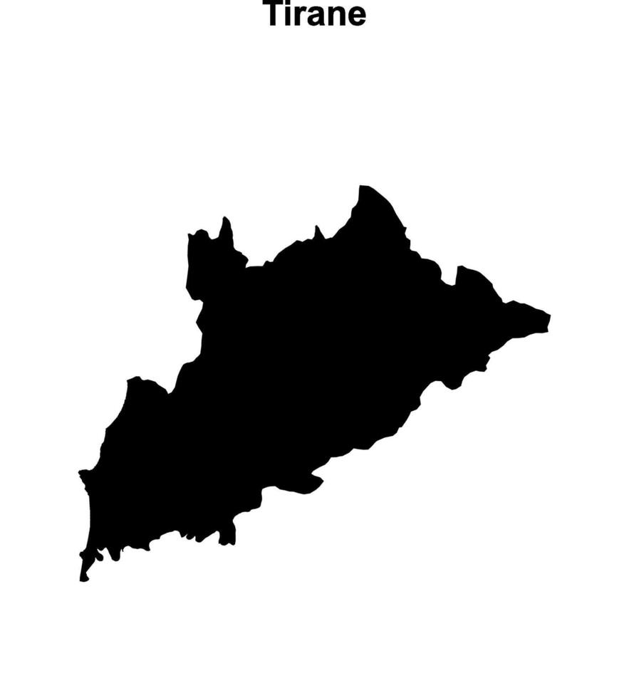 Tirane county blank outline map vector