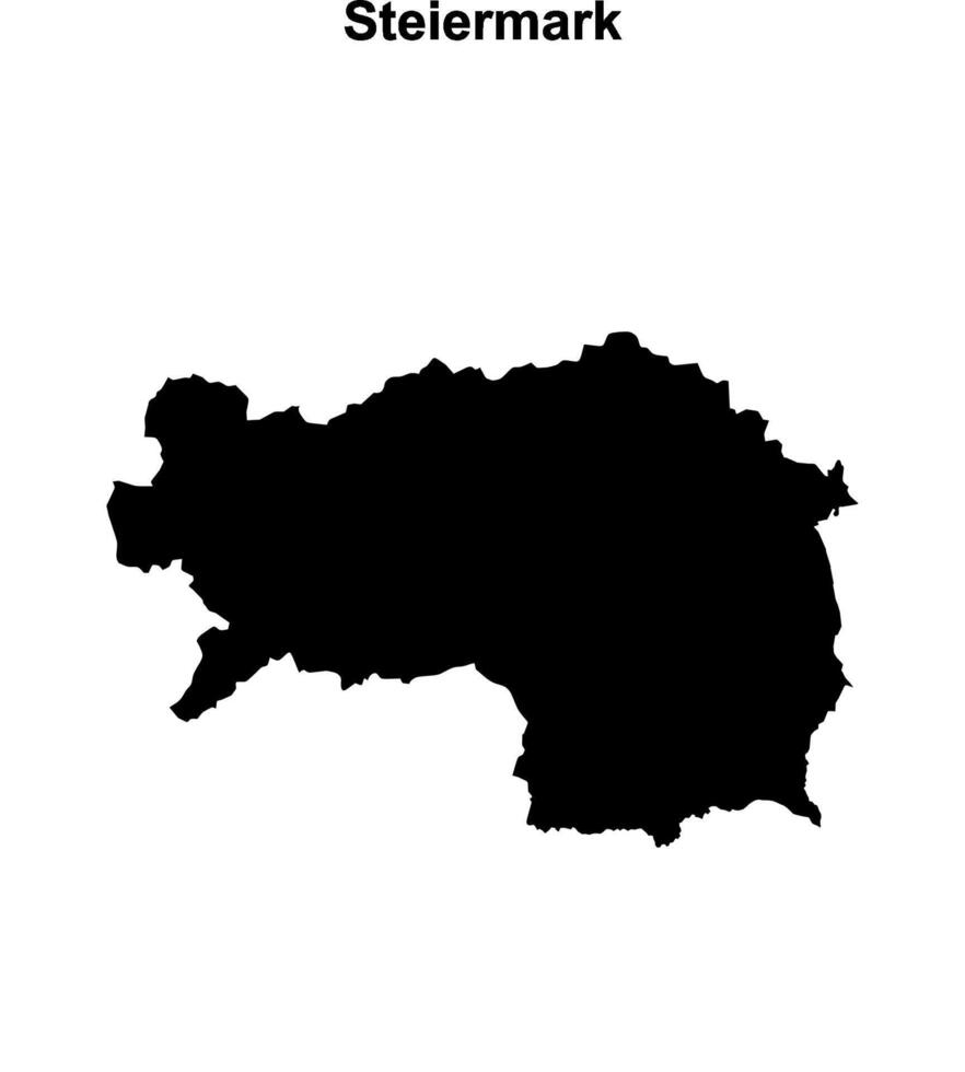 Steiermark state blank outline map vector