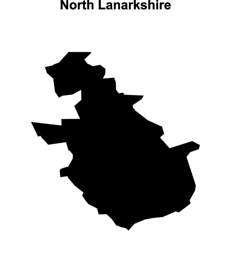 North Lanarkshire blank outline map vector