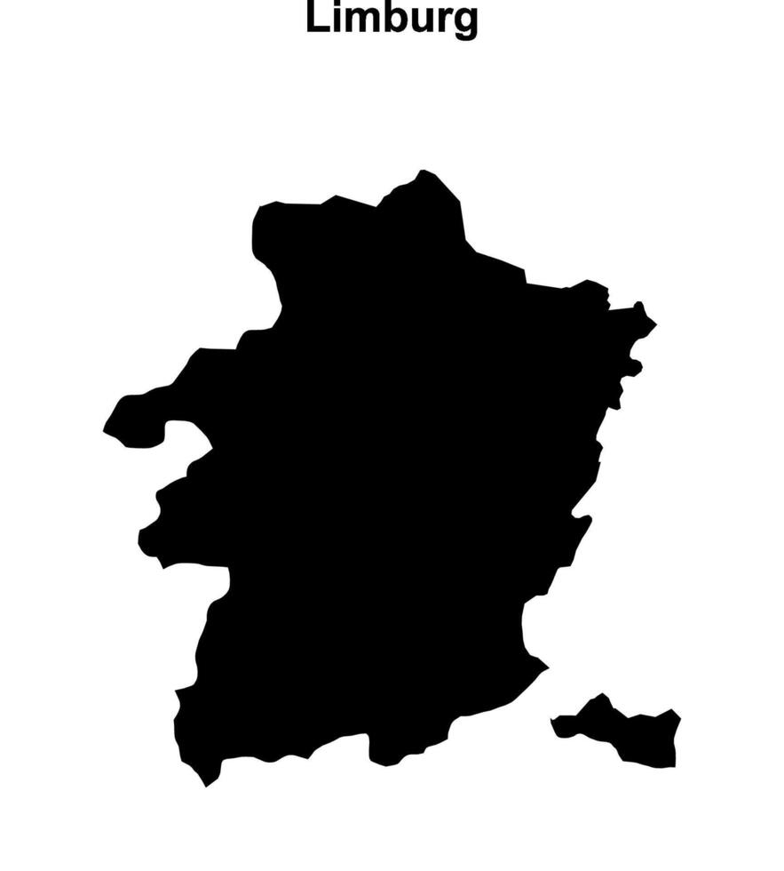 Limburg province blank outline map vector