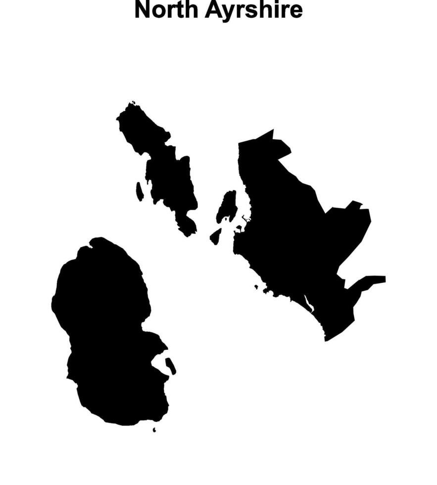 North Ayrshire blank outline map vector