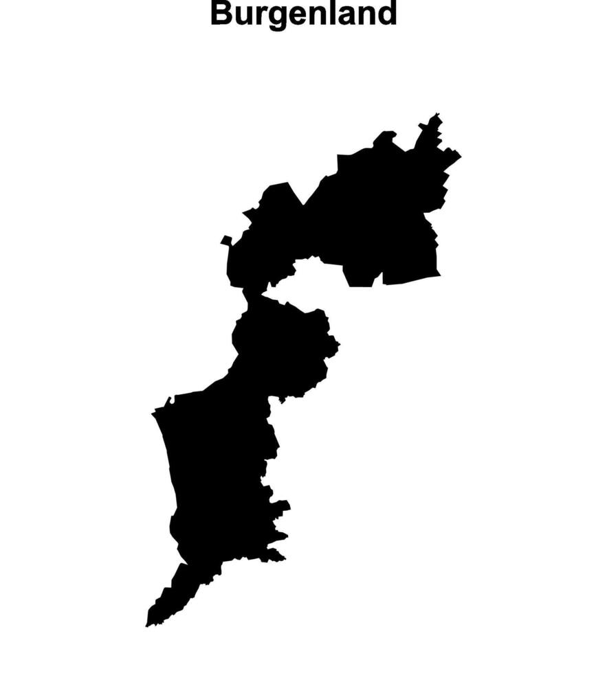 Burgenland state blank outline map vector