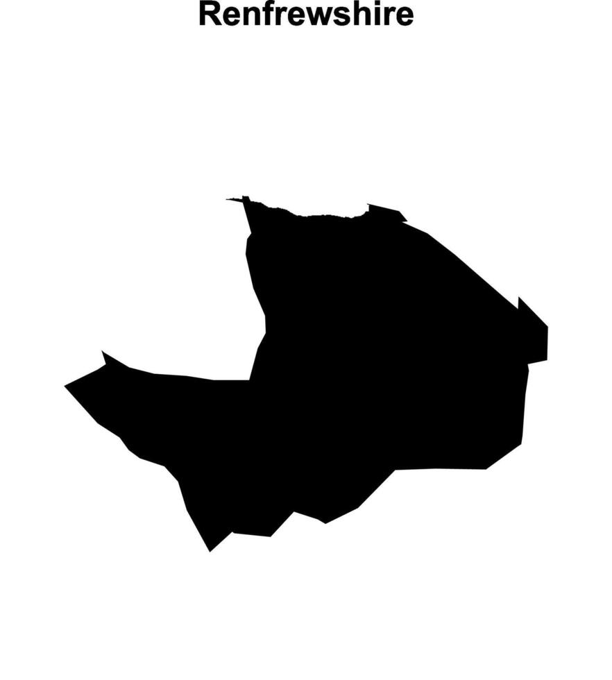 Renfrewshire blank outline map vector