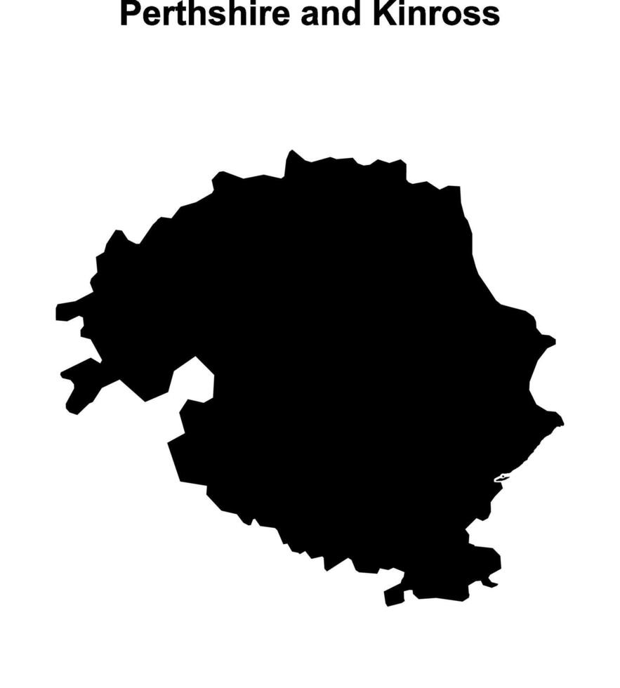 Perthshire and Kinross blank outline map vector