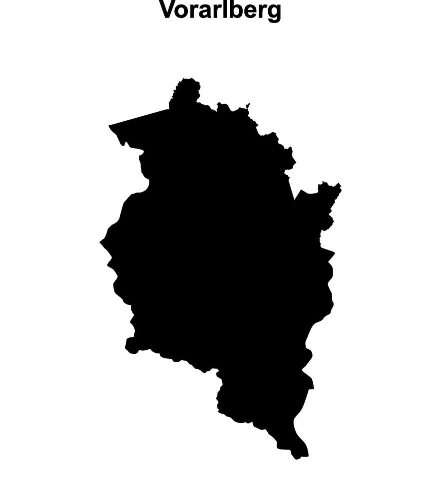 Vorarlberg state blank outline map vector