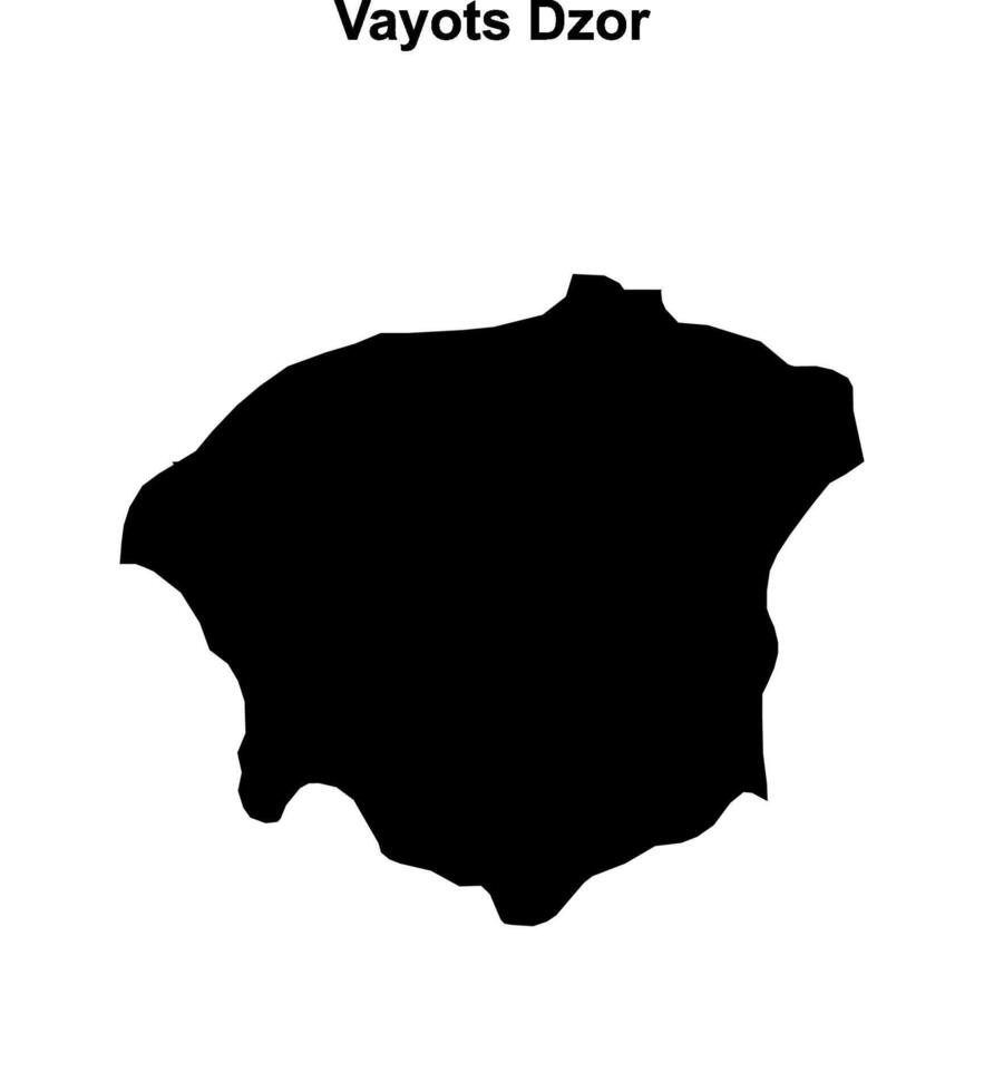 Vayots Dzor province blank outline map vector
