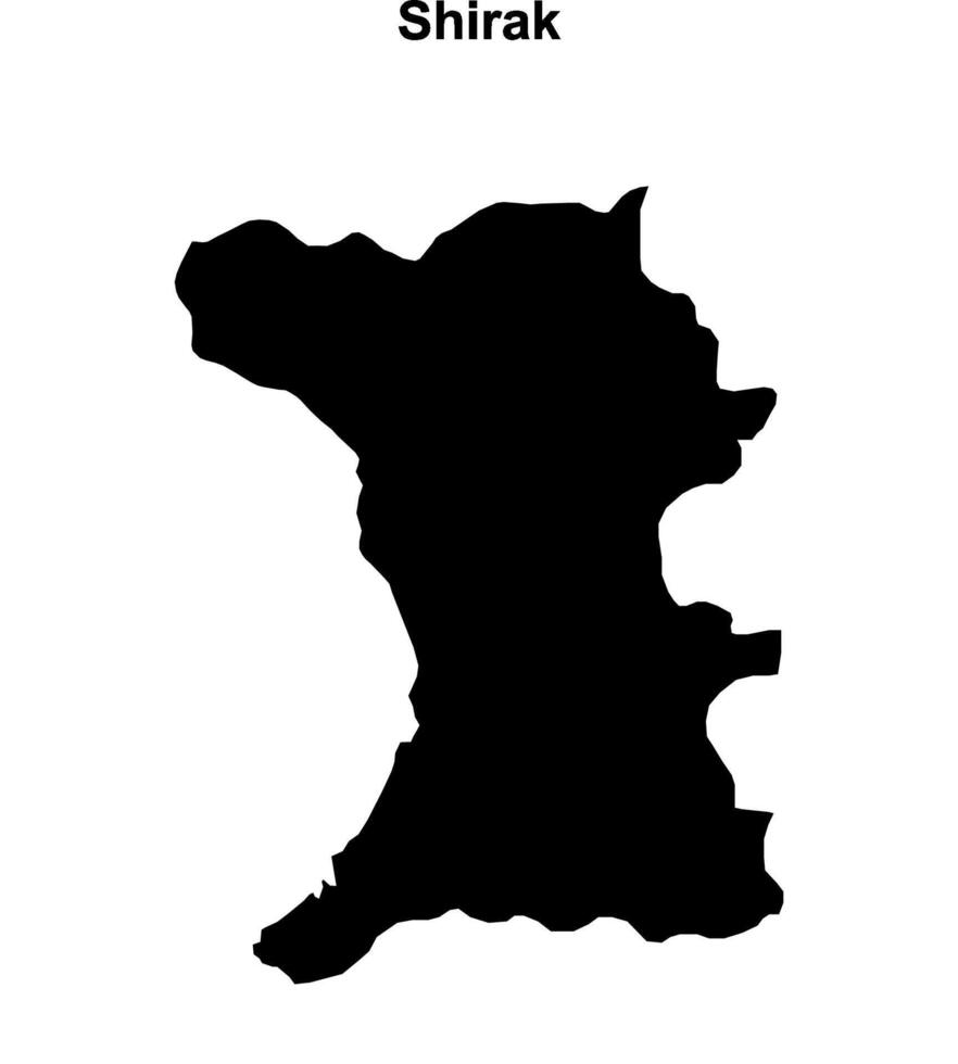 Shirak province blank outline map vector