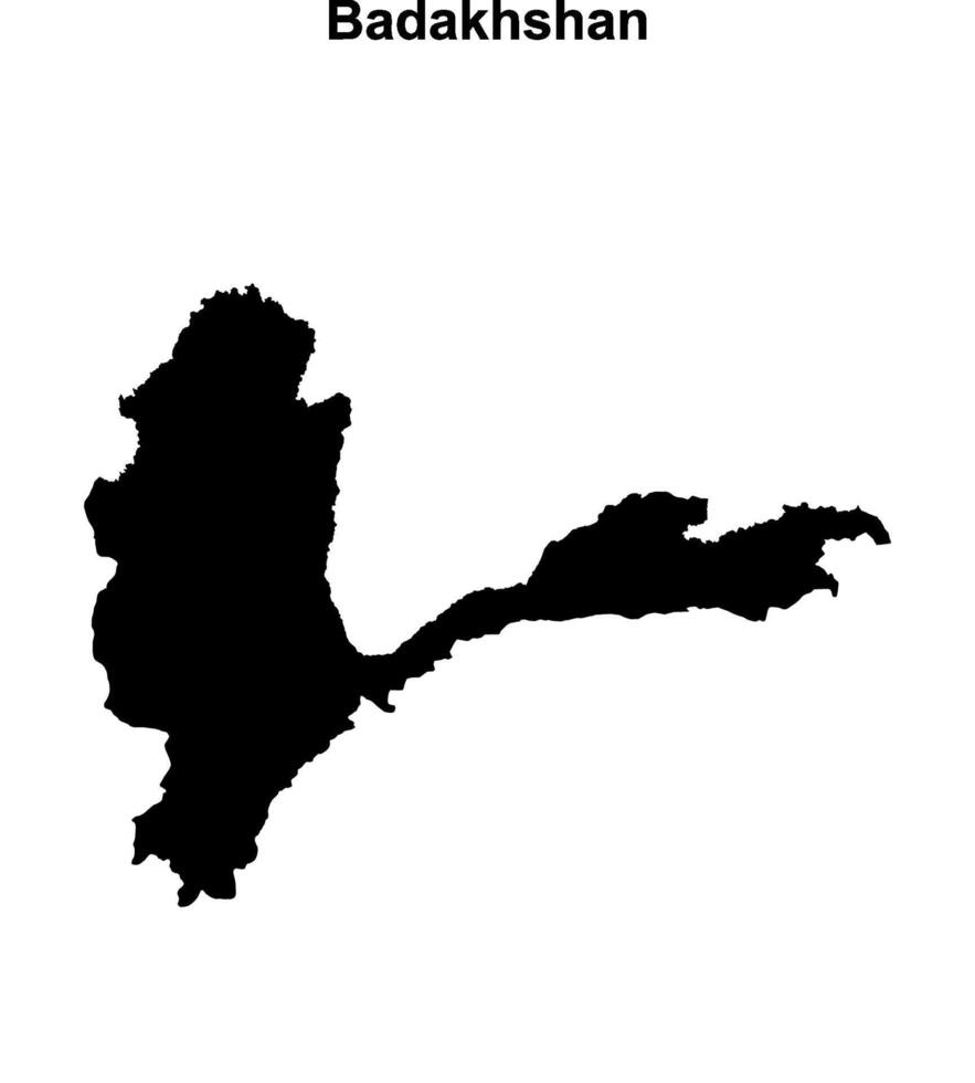 Badakhshan province blank outline map vector