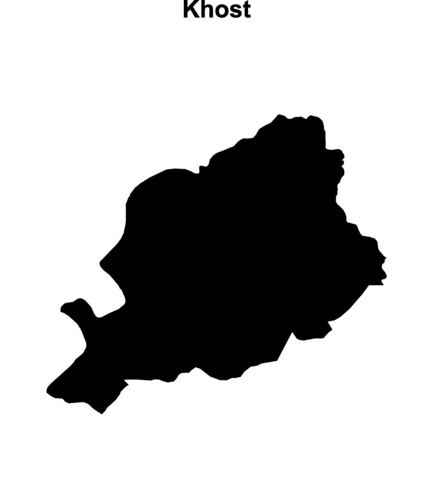 Khost province blank outline map vector