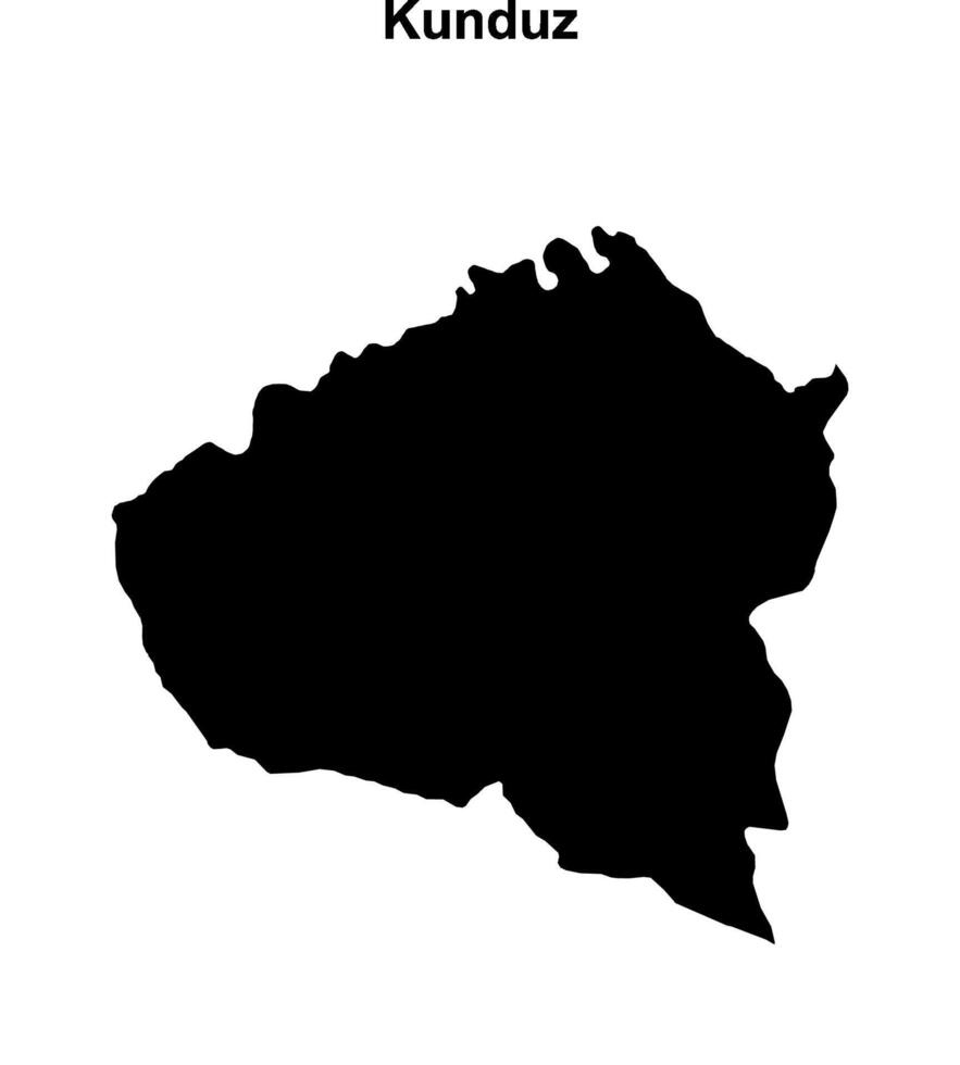Kunduz province blank outline map vector