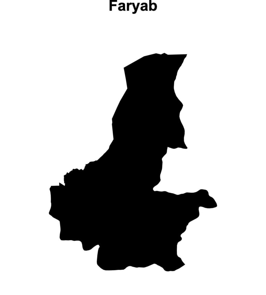 Faryab province blank outline map vector