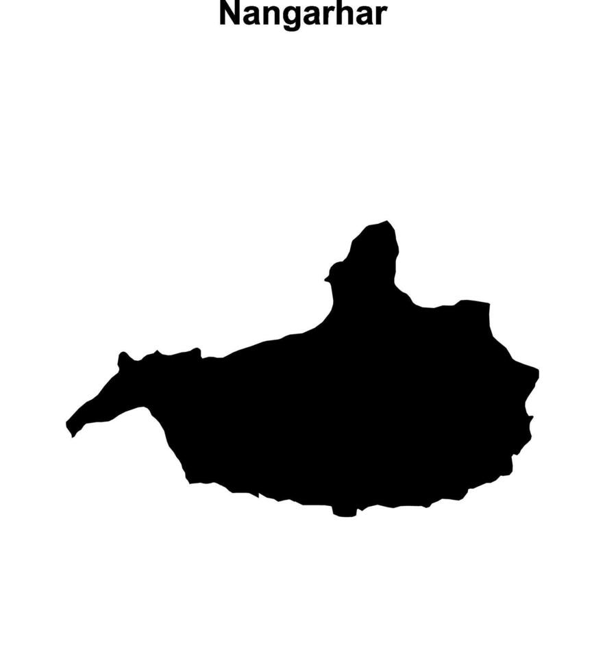 Nangarhar province blank outline map vector