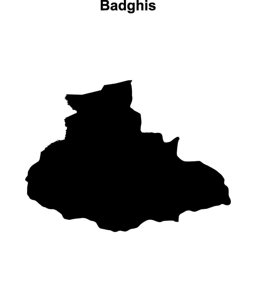 Badghis province blank outline map vector