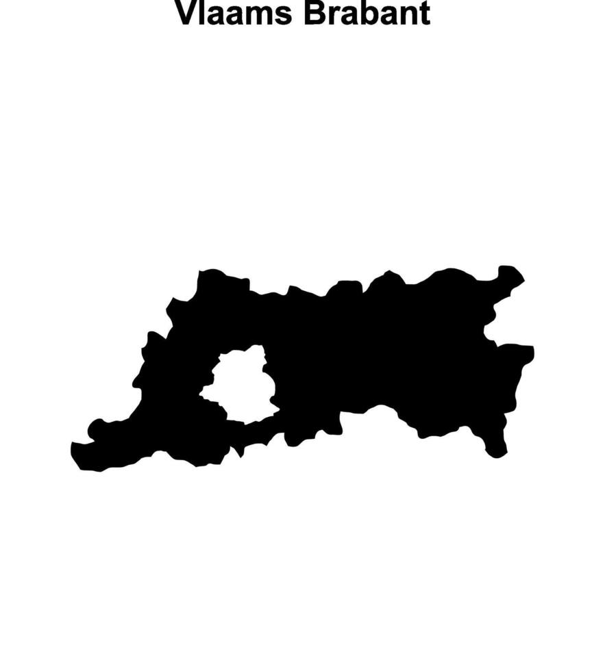 Vlaams Brabant province blank outline map vector