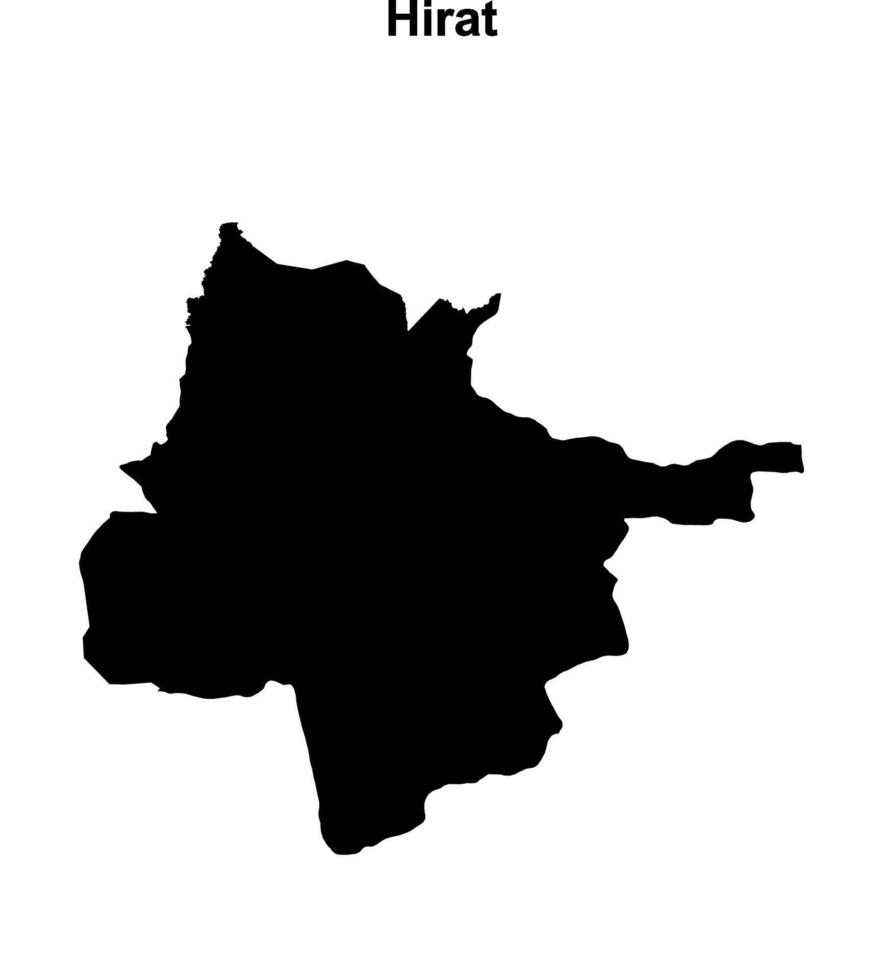 Hirat province blank outline map vector