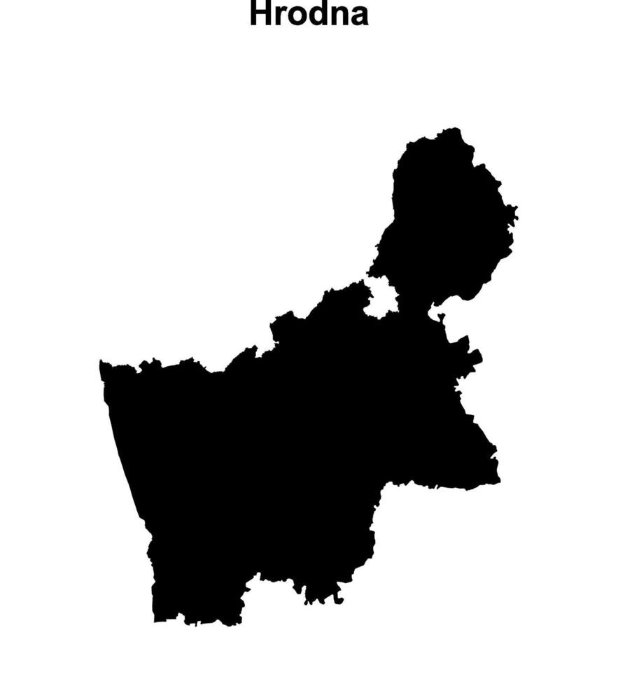 Hrodna region blank outline map vector