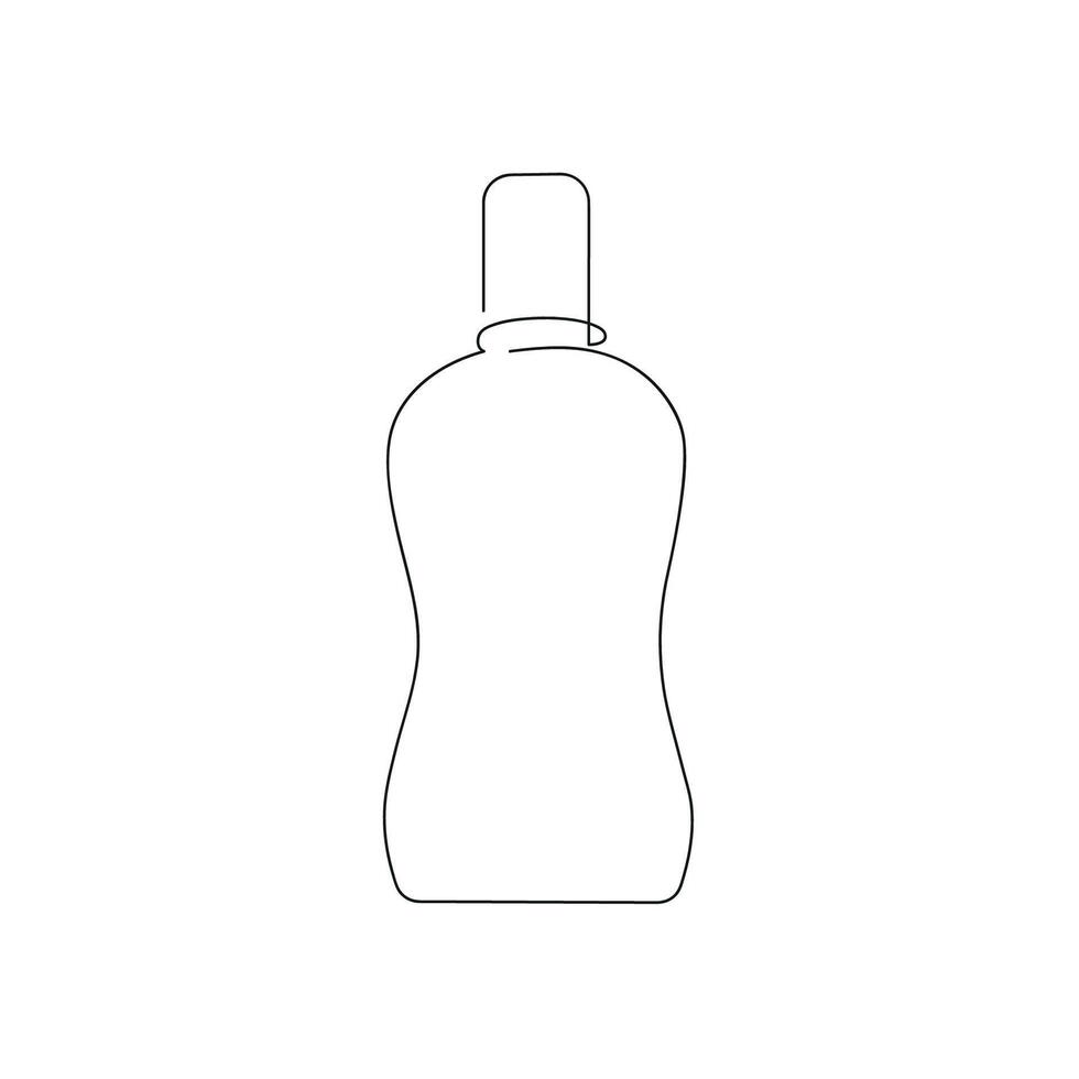 Mouthwash in one continuous line. One line drawing, minimalism. vector