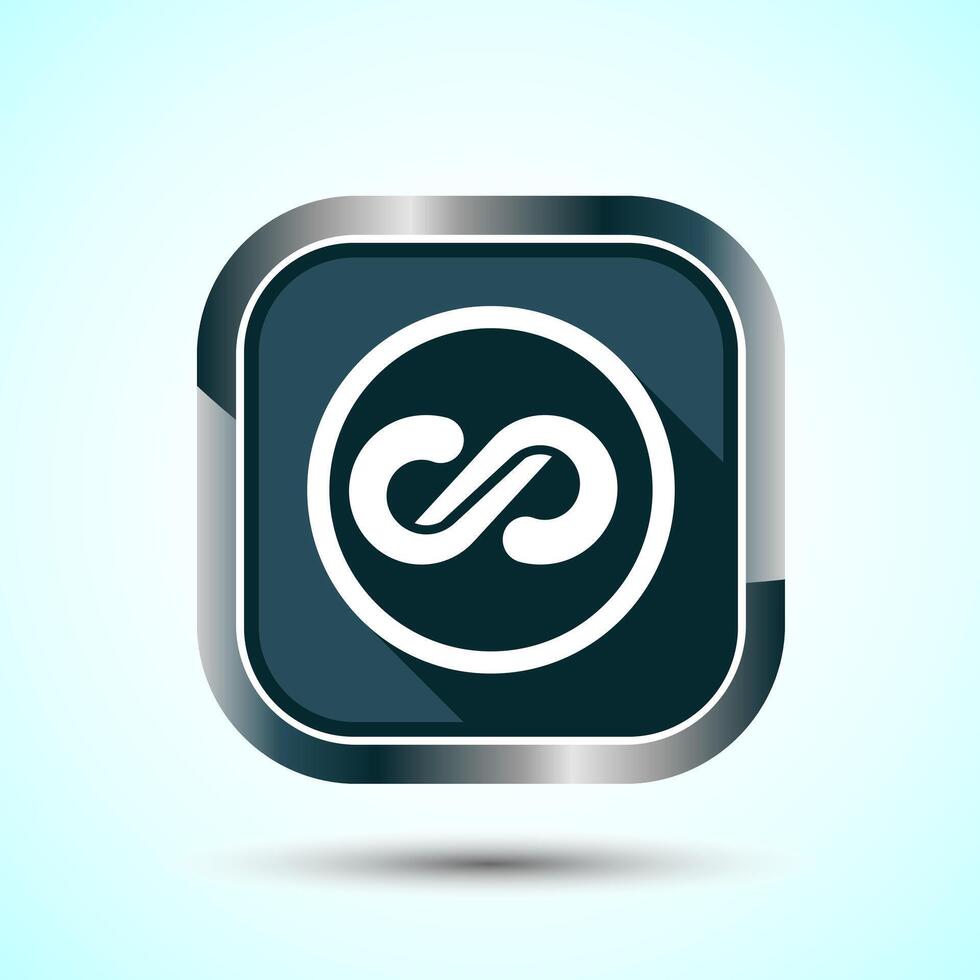 Infinity, Eternity, Icon Design Illustration, Endless Icon For Apps and Websites, Gray Shadow Button Design vector