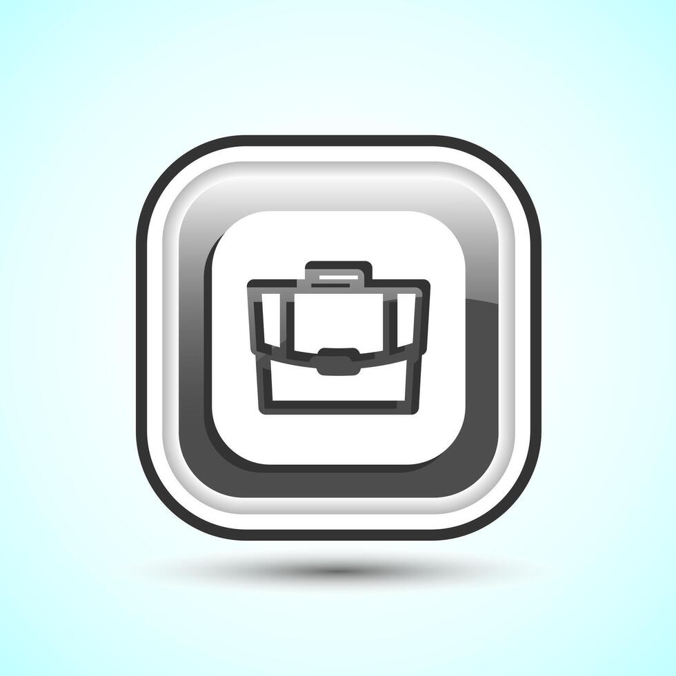 Briefcase Icon Design Illustration, Bag Icon For Apps and Websites, Gray Color Button vector