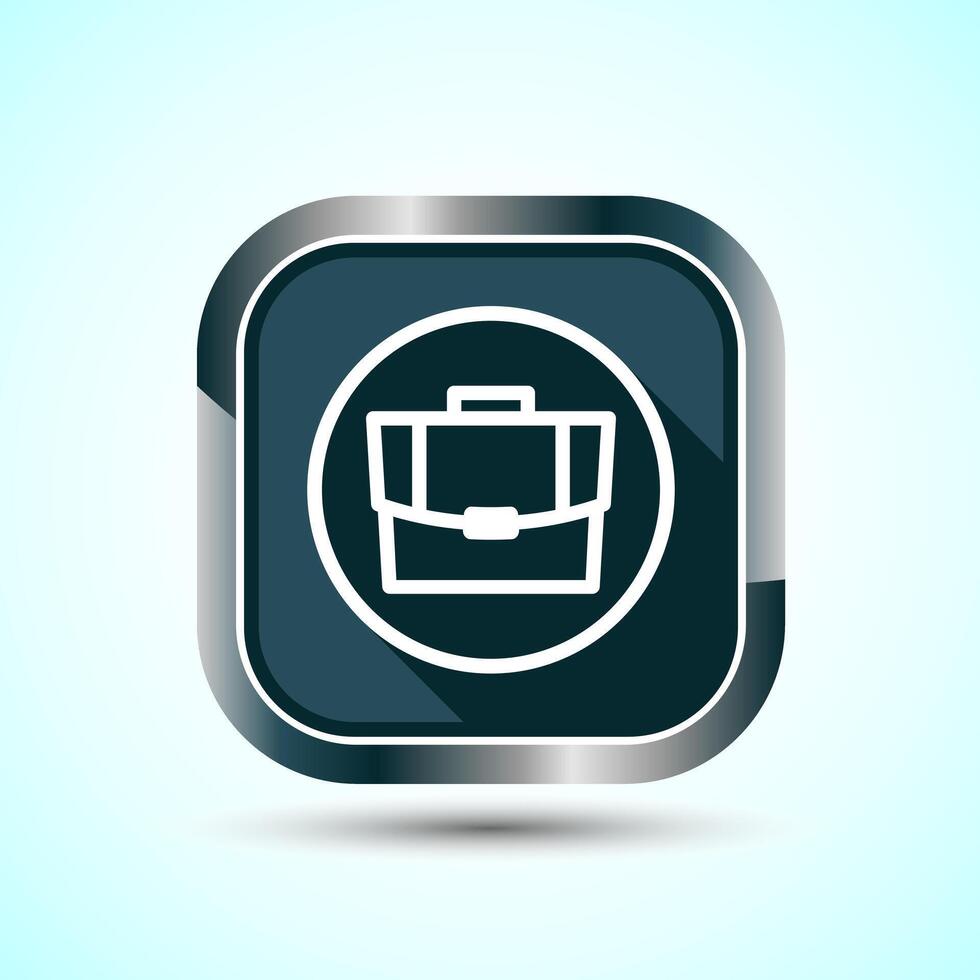 Briefcase Icon Design Illustration, Bag Icon For Apps and Websites, Gray Shadow Button Design vector