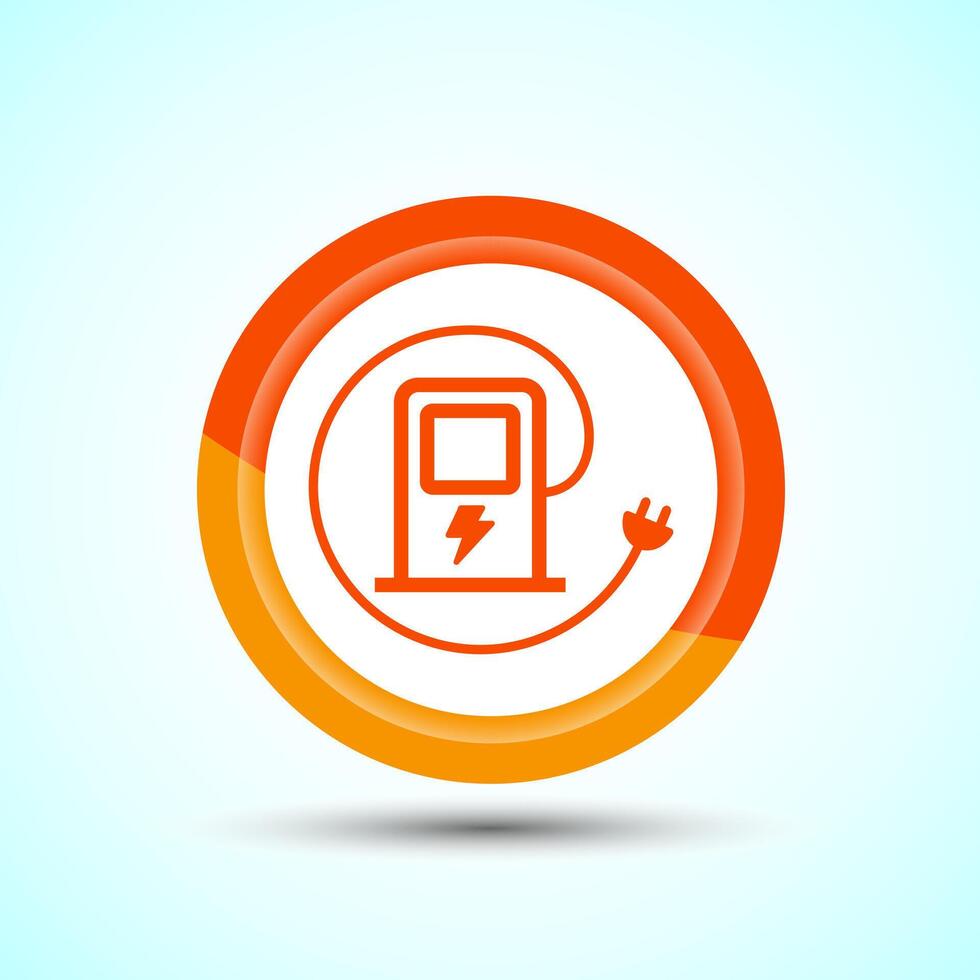 Fuelling Sign Icon Design Illustration, Fuel Icon For Apps and Websites, Orange Color Button Design vector