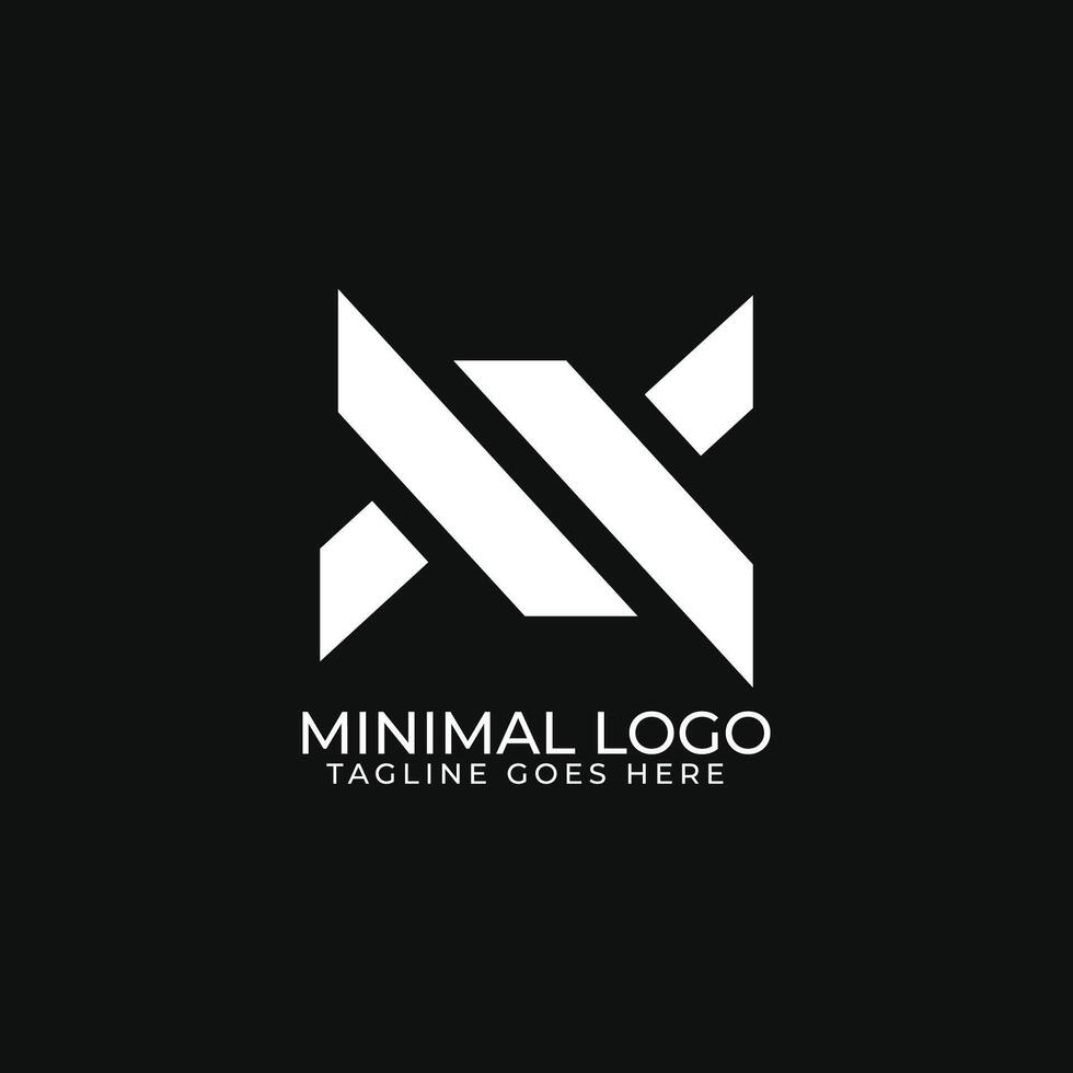 bold and minimal x letter logo design vector