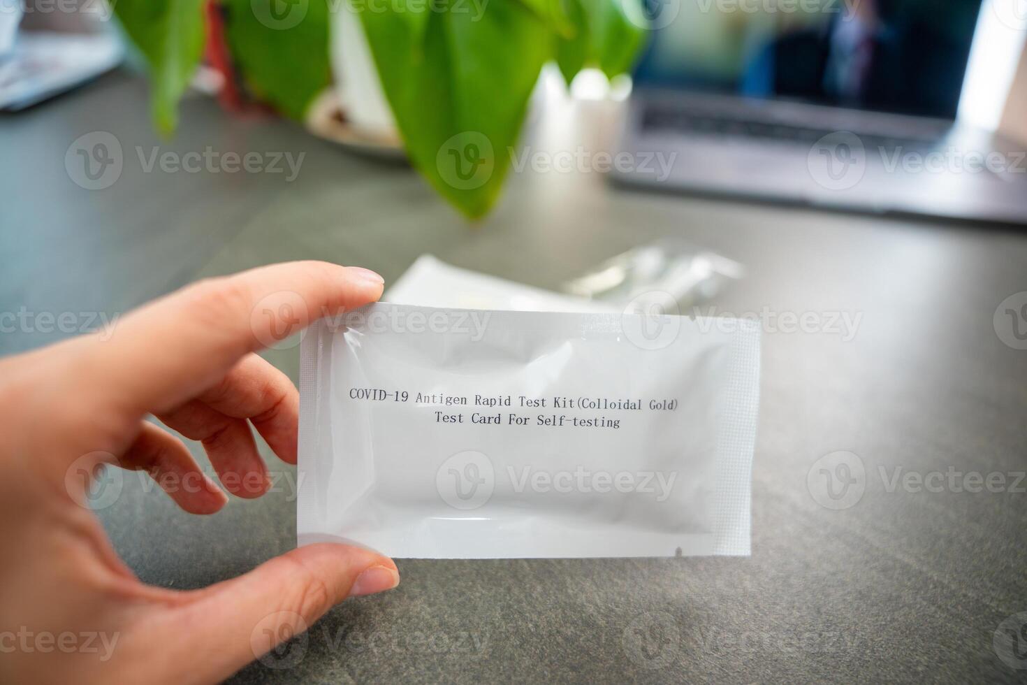 Rapid Antigen Test kit with all needed during swab COVID-19 testing. Coronavirus Self nasal or Home test, Autumn exacerbation of viruses. High quality photo