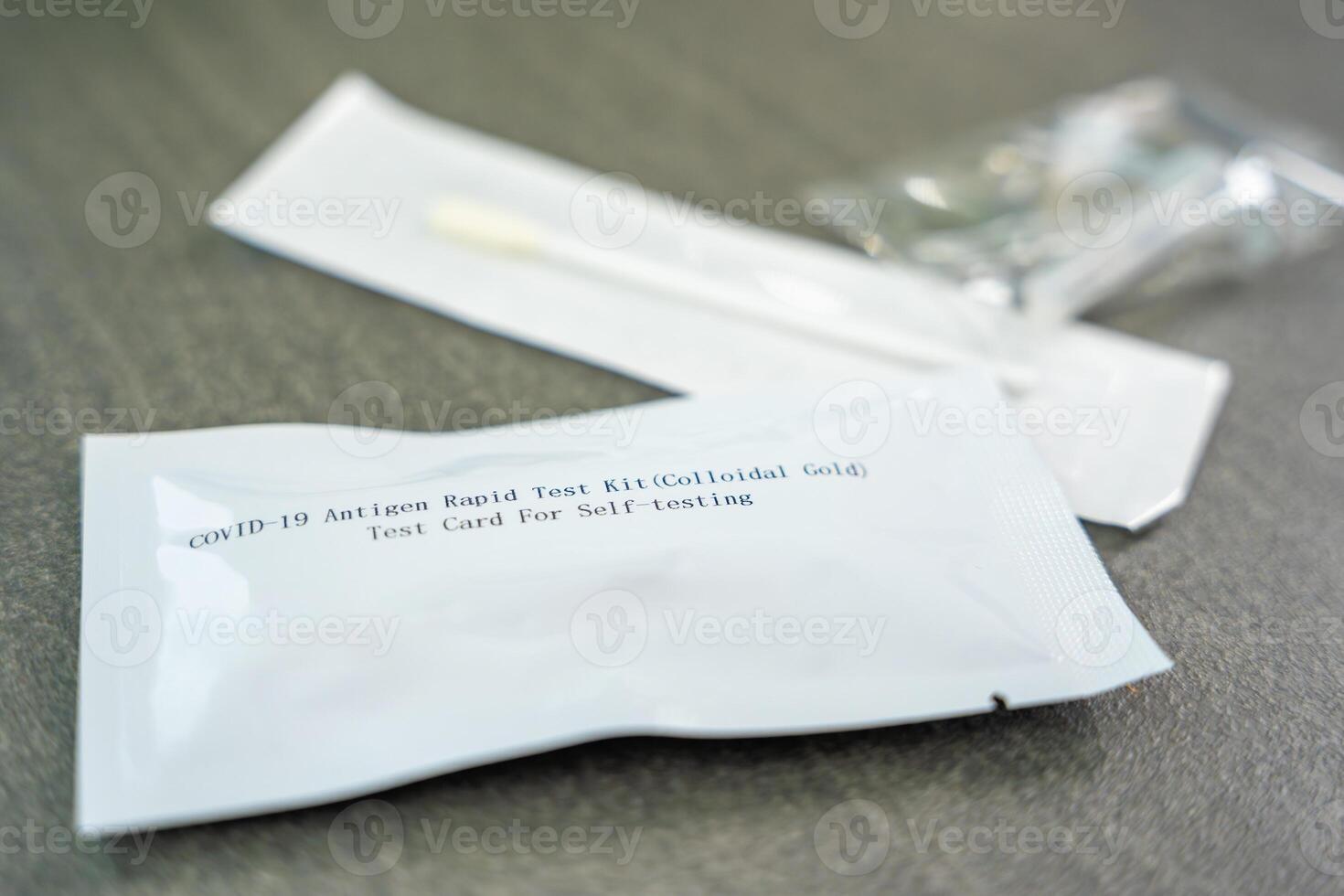 Rapid Antigen Test kit with all needed during swab COVID-19 testing. Coronavirus Self nasal or Home test, Autumn exacerbation of viruses. High quality photo
