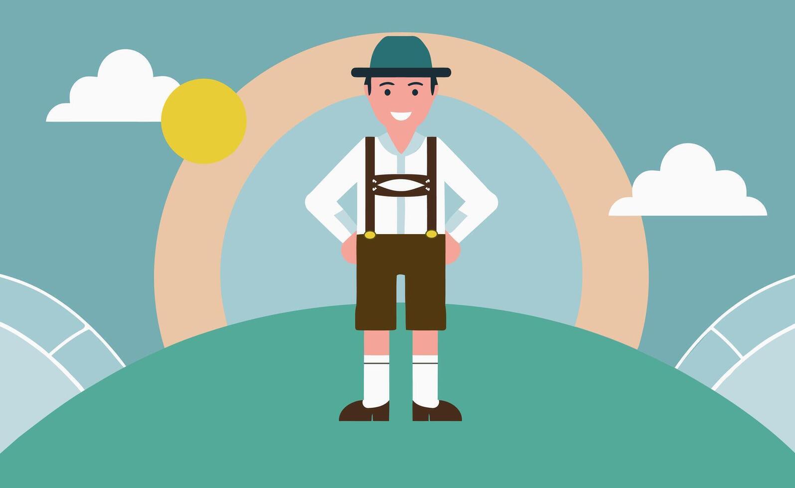 The Germany man with lederhosen vector