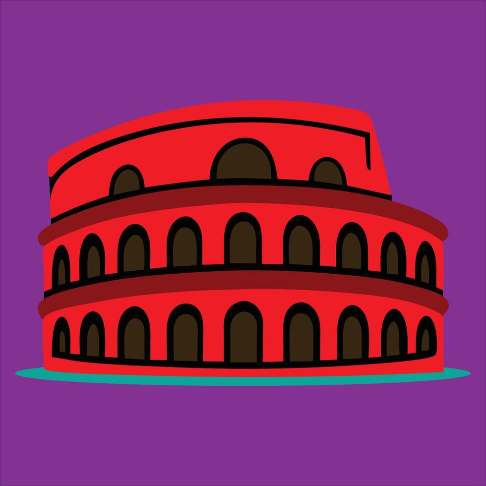 The colosseum in rome, italy vector