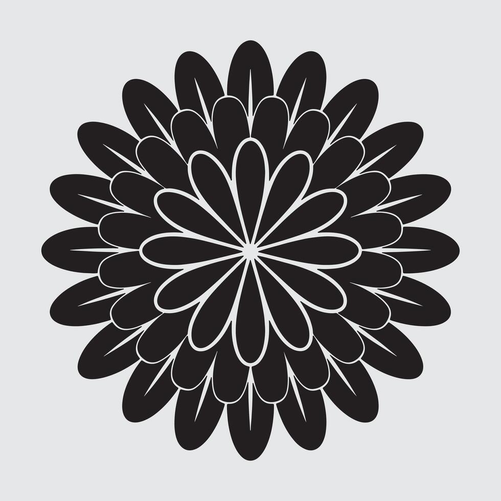 A black and white flower on a white background vector