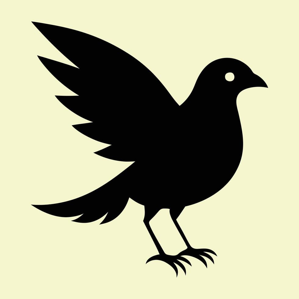Bird Icon Black Silhouette vector