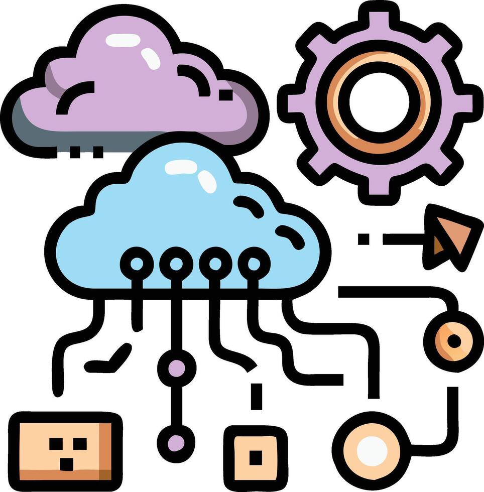 Cloud computing icon set illustration vector