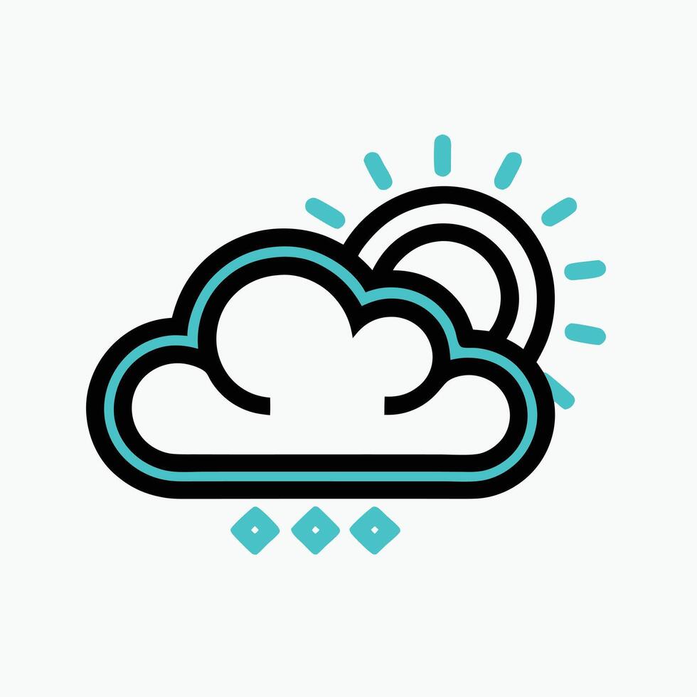 A cloud with a sun behind it vector