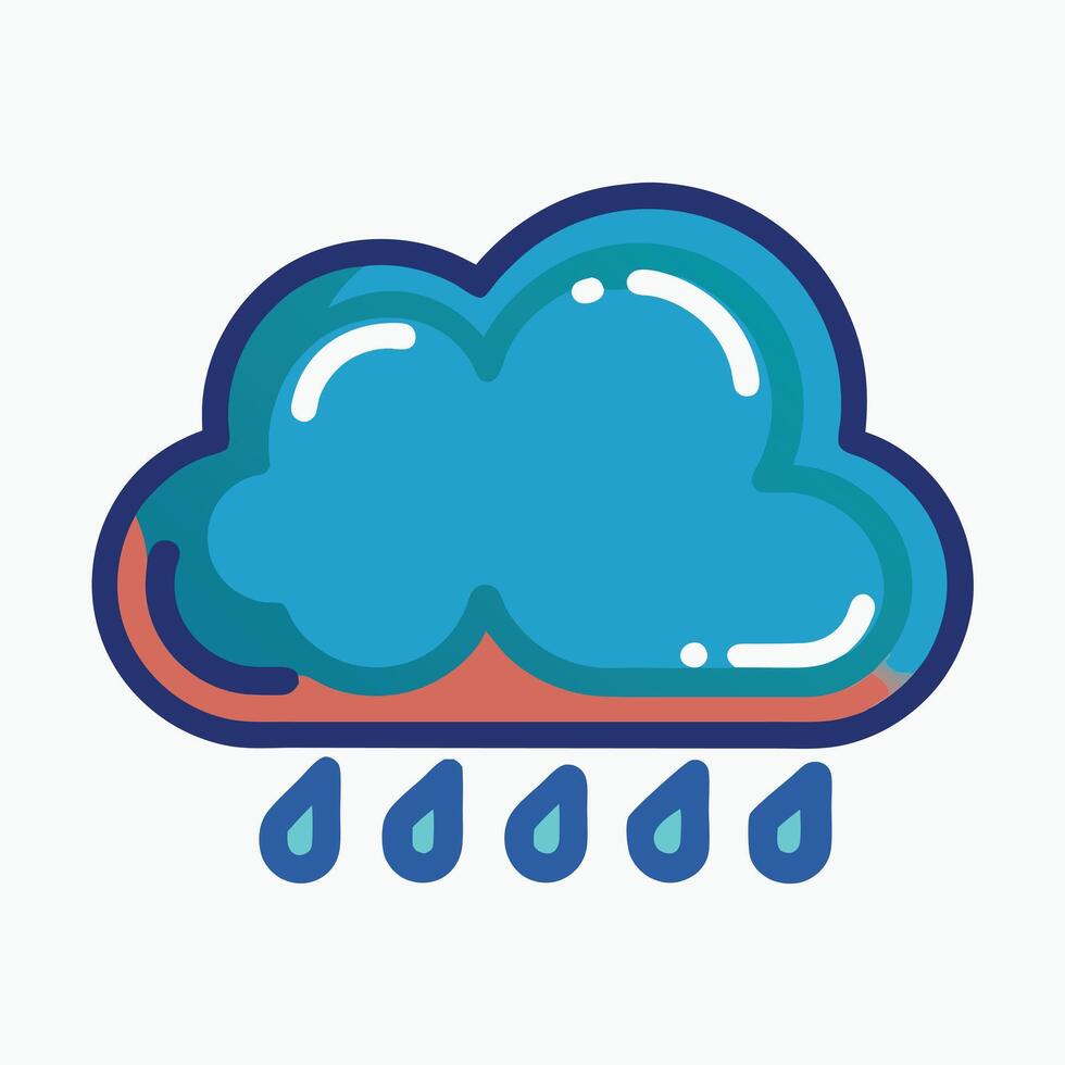 Rainy weather icon illustration vector
