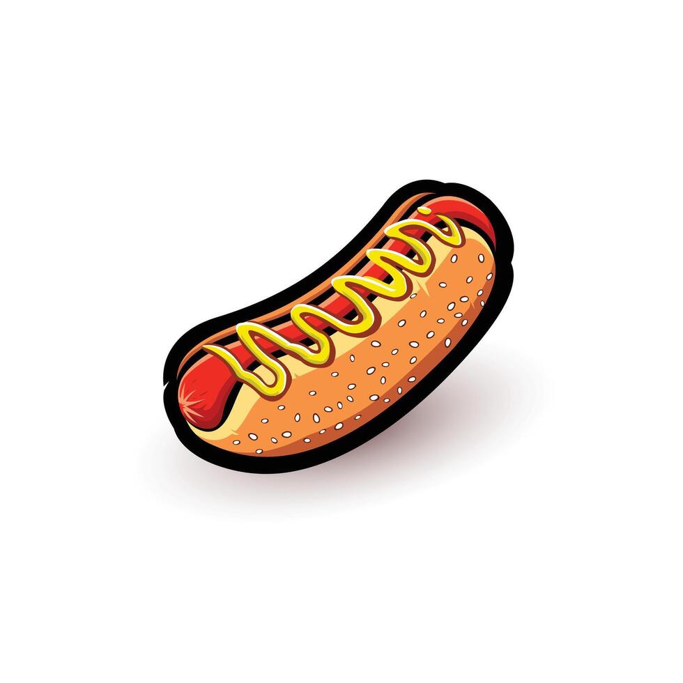 Hotdog food design art illustration isolated vector