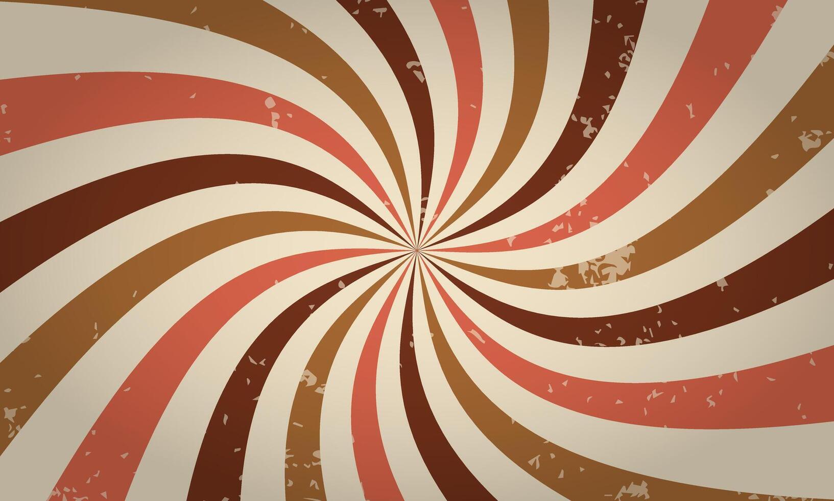 Red cream brown classic vintage rays sunburst twisted retro background vector