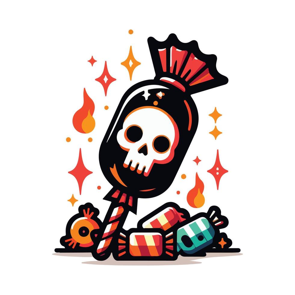 Candy Halloween Draw Design vector