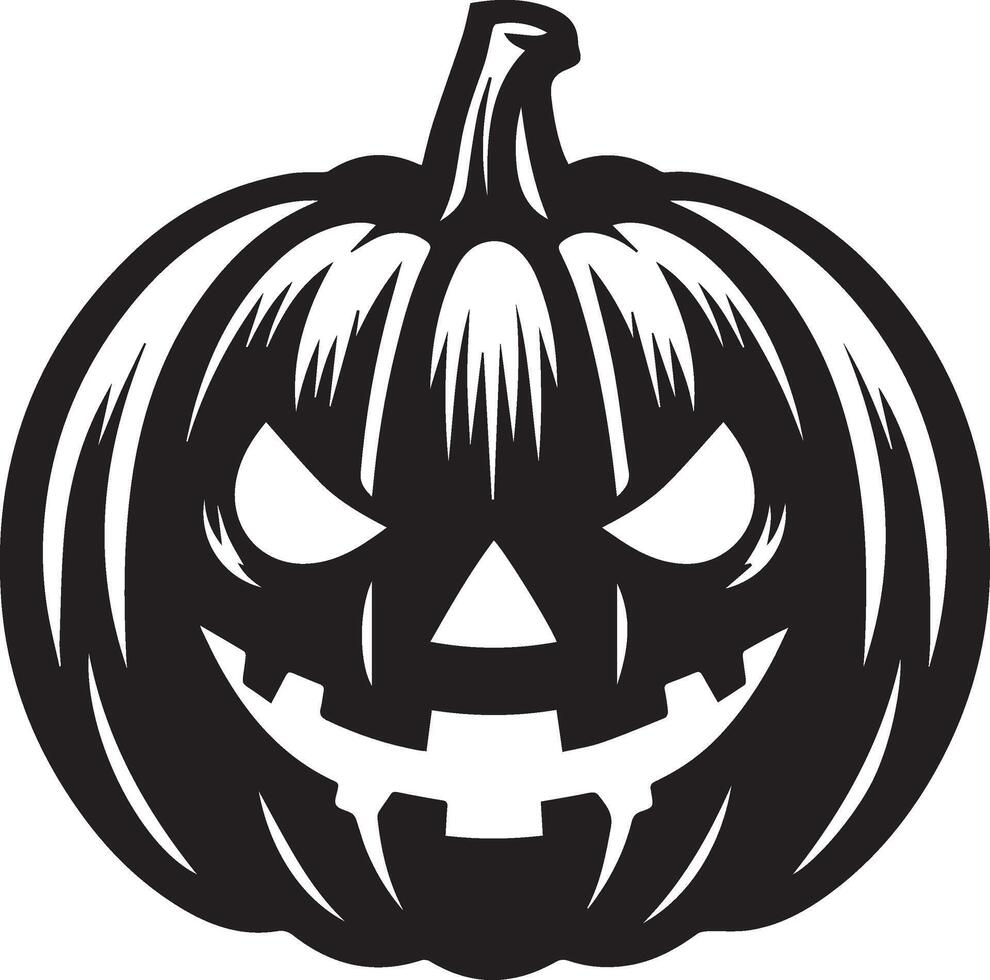 Black And White Halloween Pumpkin Design With White Background vector