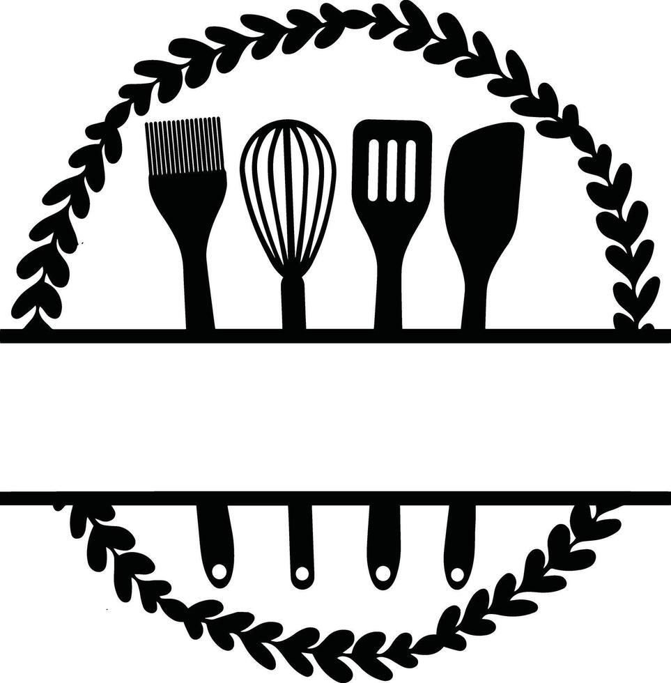 Cooking Monogram, Monogram Frame EPS 10 vector