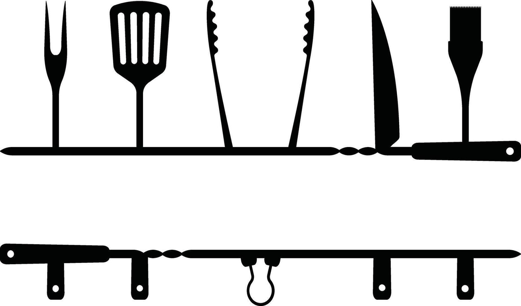 Kitchen Monogram, Kitchen Split Frame Printable Illustration, vector