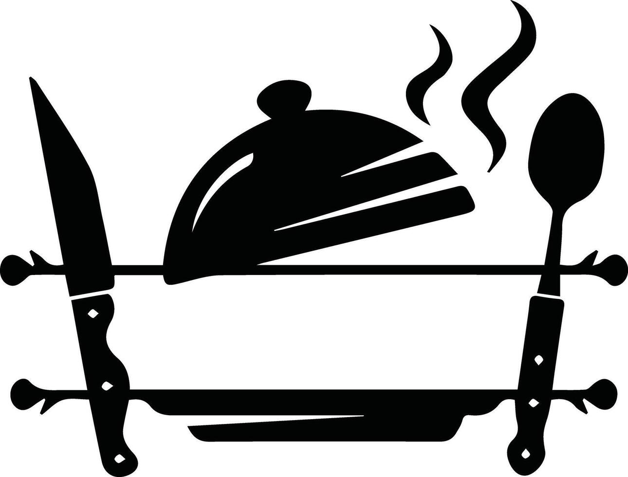 Kitchen Monogram, Kitchen Split Frame Printable Illustration, Cooking Monogram, Monogram Frame EPS 10 vector