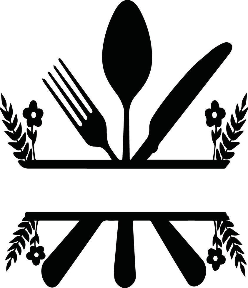 Kitchen Monogram Illustration icon set, Cooking symbol or logo vector