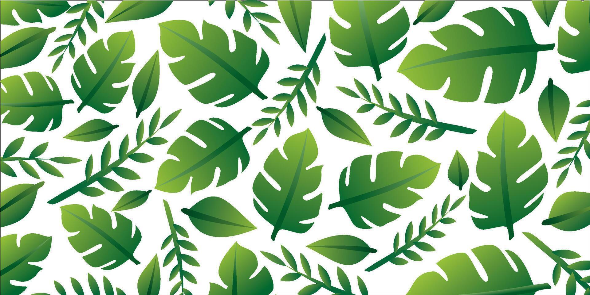 Fresh green leaves background vector